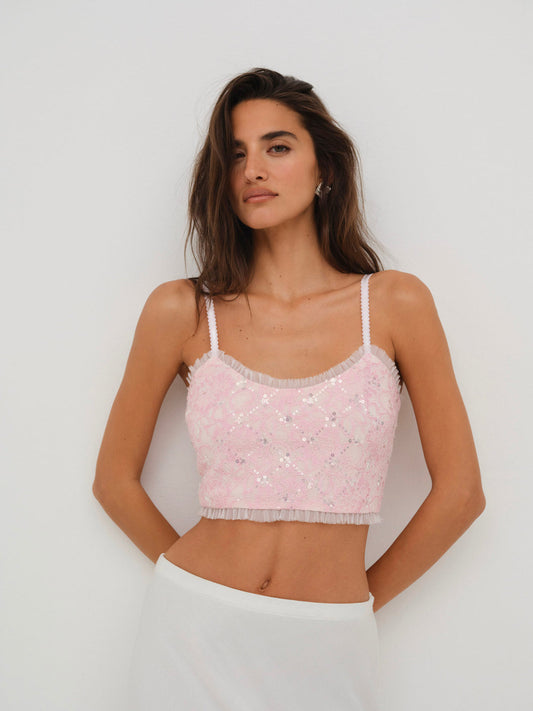 For Love and Lemons Isabeau Sleep Top - Pink