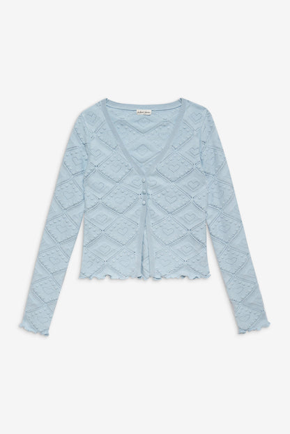 For Love and Lemons Coco Knit Cardigan - Baby Blue