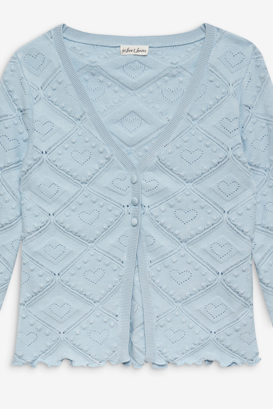 For Love and Lemons Coco Knit Cardigan - Baby Blue