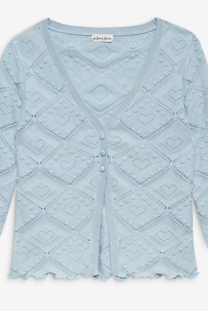 For Love and Lemons Coco Knit Cardigan - Baby Blue