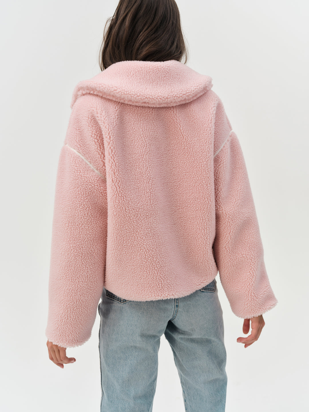 For Love and Lemons Melody Pullover Sherpa Jacket - Pink
