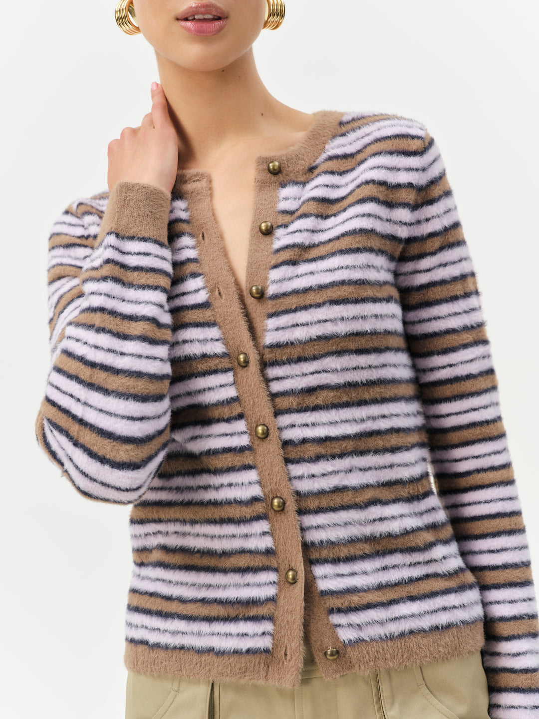 For Love and Lemons Nora Striped Cardigan - Blue