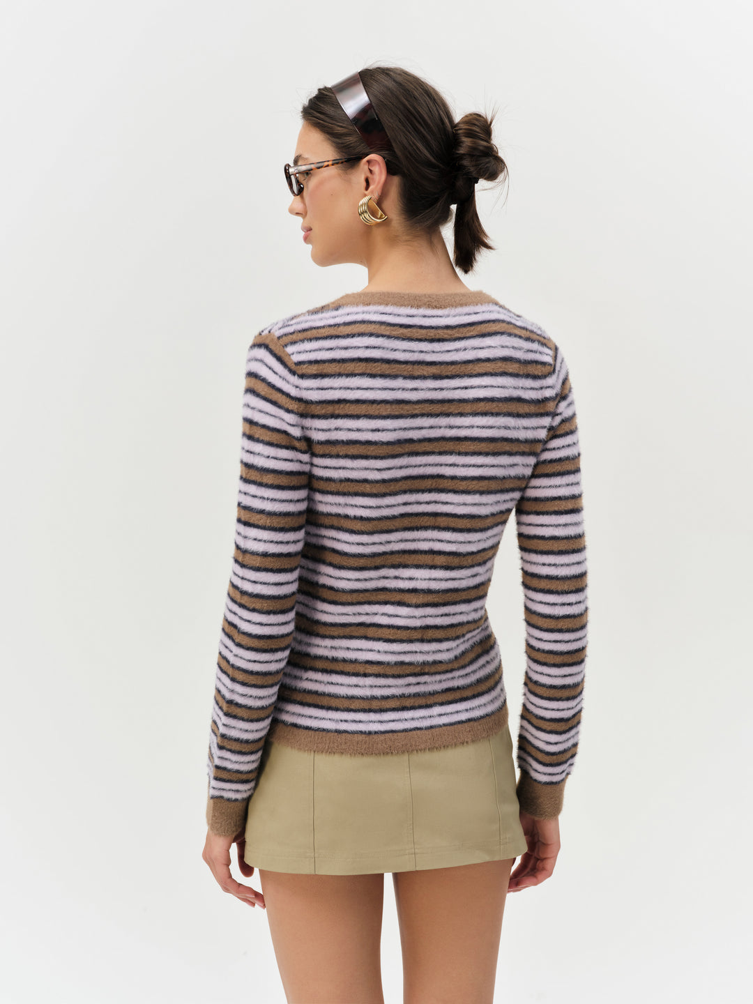 For Love and Lemons Nora Striped Cardigan - Blue