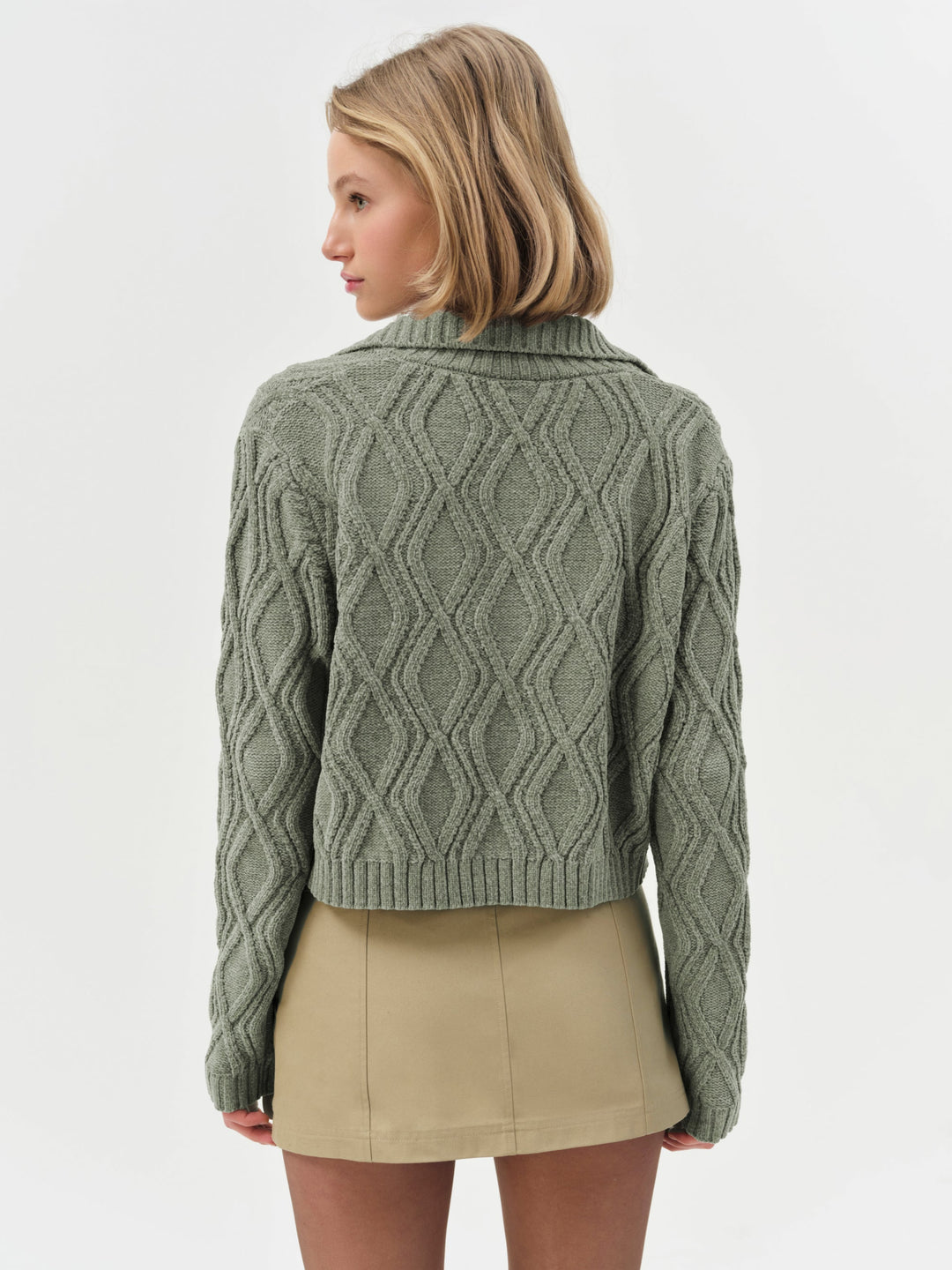 For Love and Lemons Madison Chenille Polo - Green