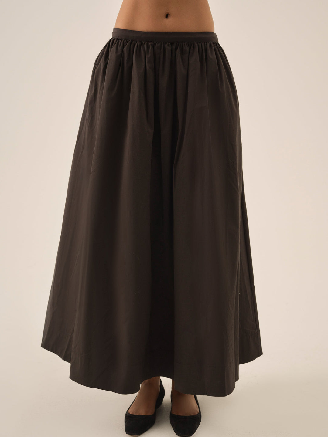 For Love and Lemons Train Station Poplin Maxi Skirt - Black
