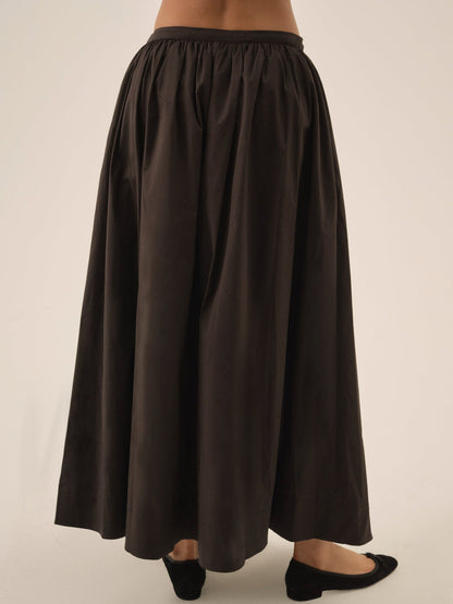 For Love and Lemons Train Station Poplin Maxi Skirt - Black