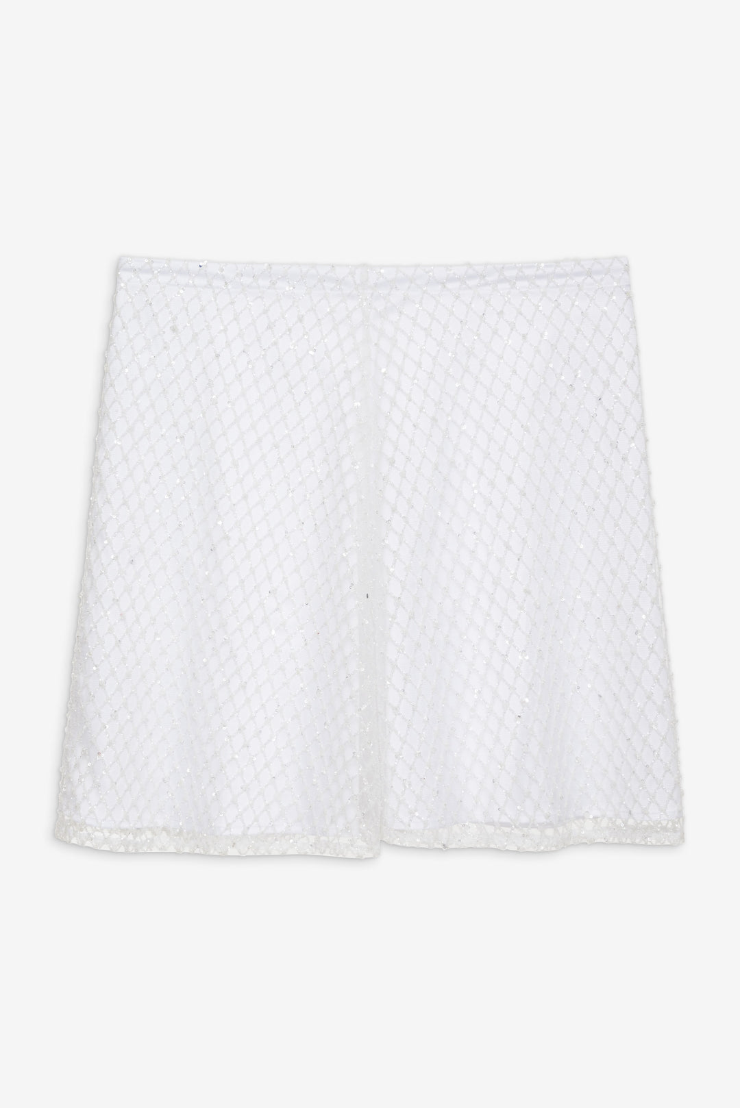 For Love and Lemons Glitter Grid Mini Skirt - White