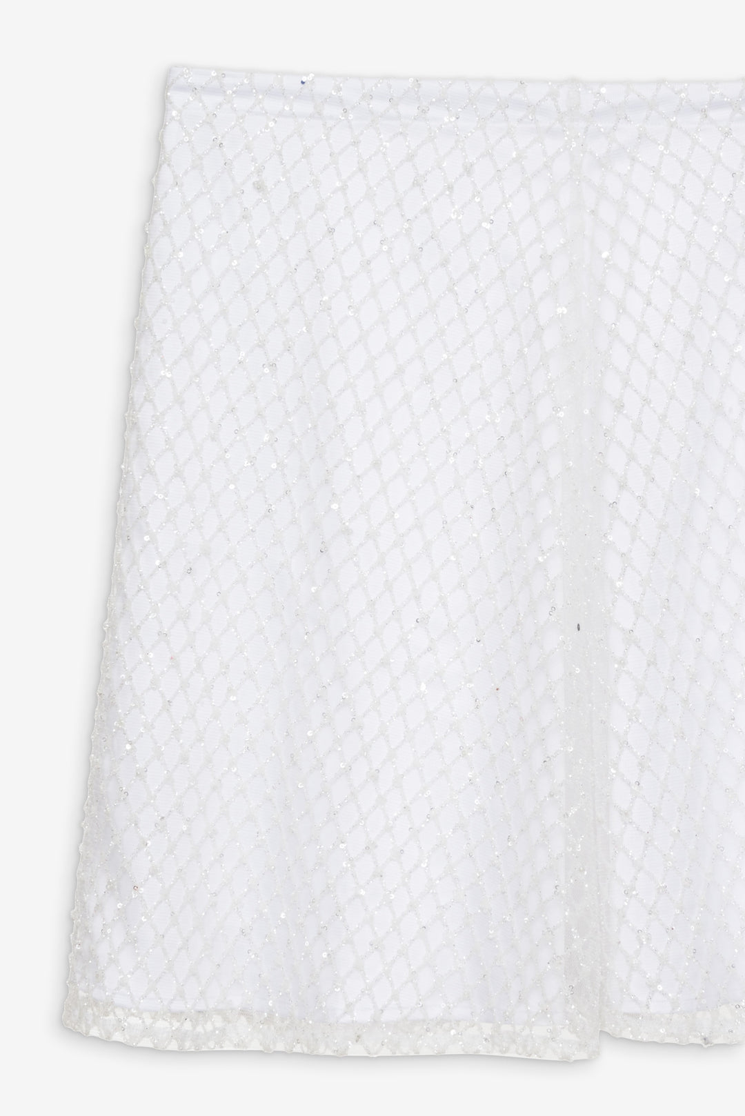 For Love and Lemons Glitter Grid Mini Skirt - White