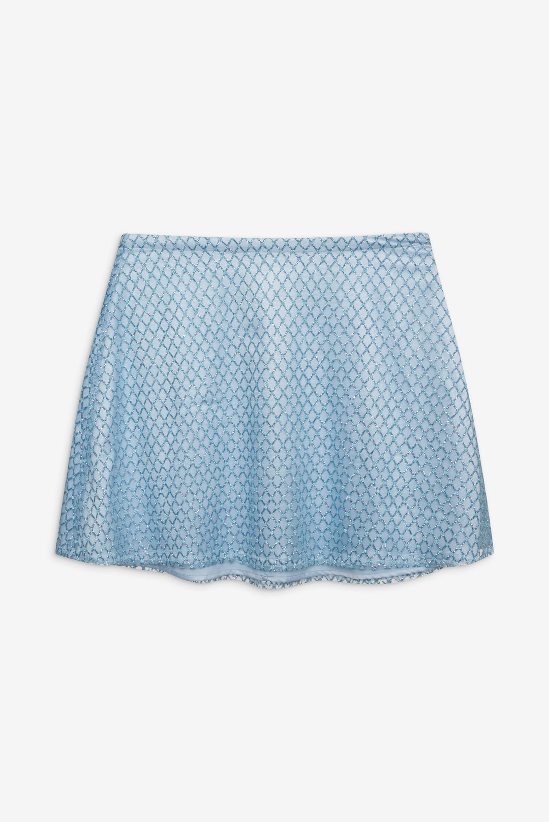 For Love and Lemons Glitter Grid Mini Skirt - Blue