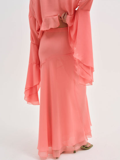For Love and Lemons Joana Maxi Skirt - Peach