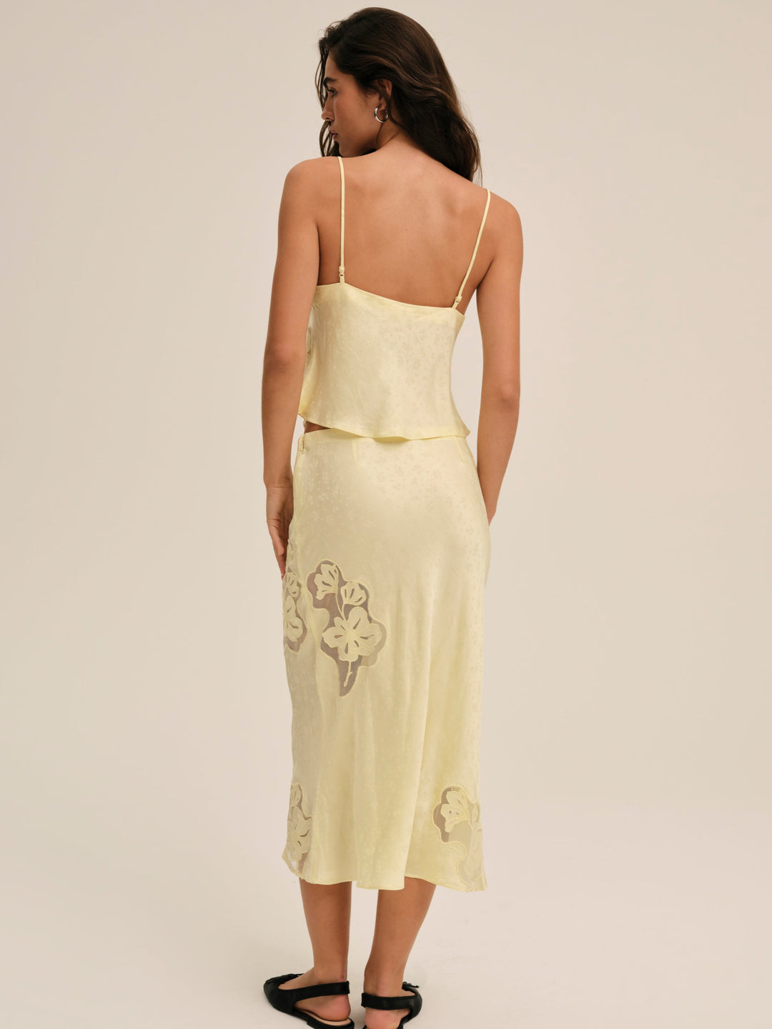 For Love and Lemons Sunrise Midi Skirt - Yellow