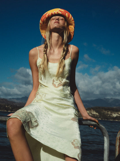 For Love and Lemons Sunrise Midi Skirt - Yellow