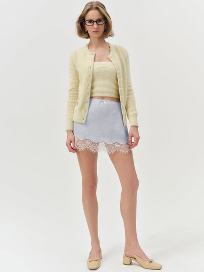 For Love and Lemons Madalie Slip Skirt - Blue