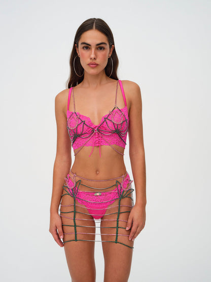 For Love and Lemons Tulip Rhinestone Skirt - Pink