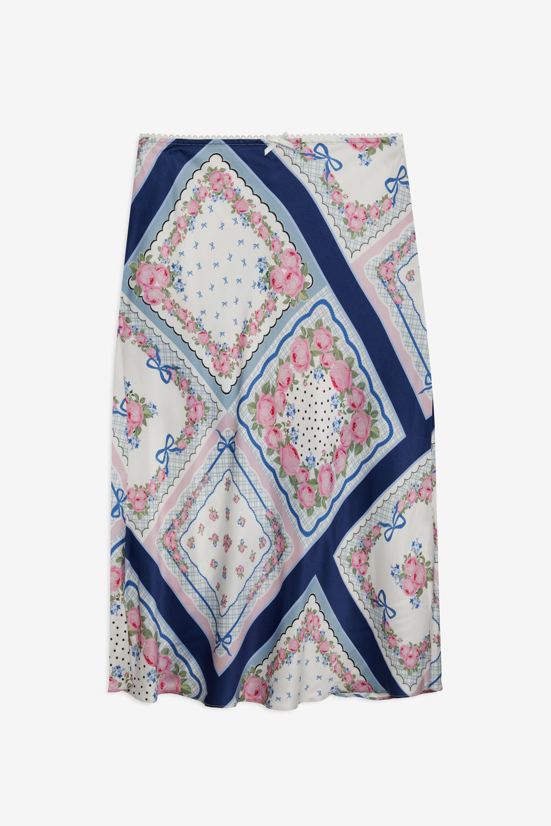 For Love and Lemons Summer Scarf Midi Skirt - Blue
