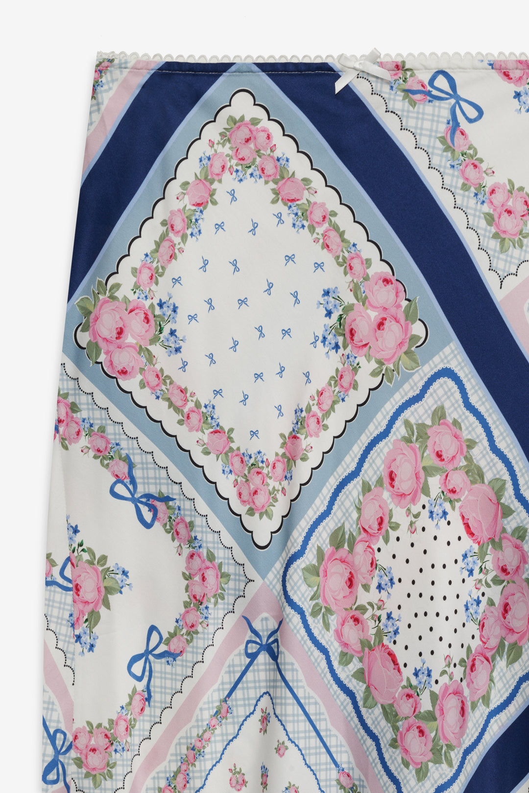 For Love and Lemons Summer Scarf Midi Skirt - Blue