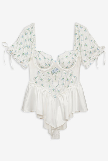 For Love and Lemons Budding Blossom Sleep Romper - White