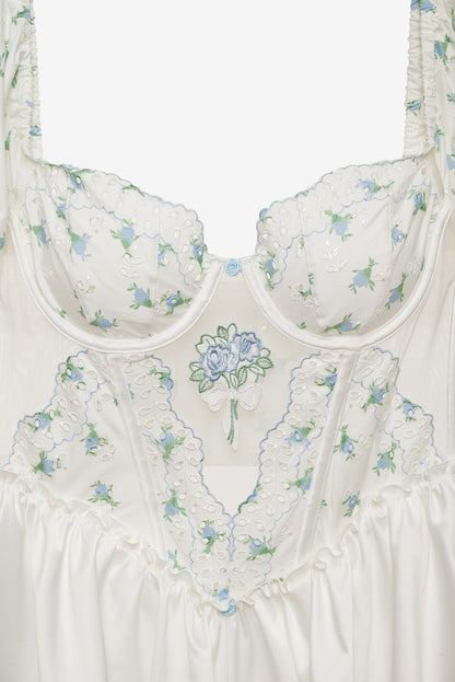For Love and Lemons Budding Blossom Sleep Romper - White