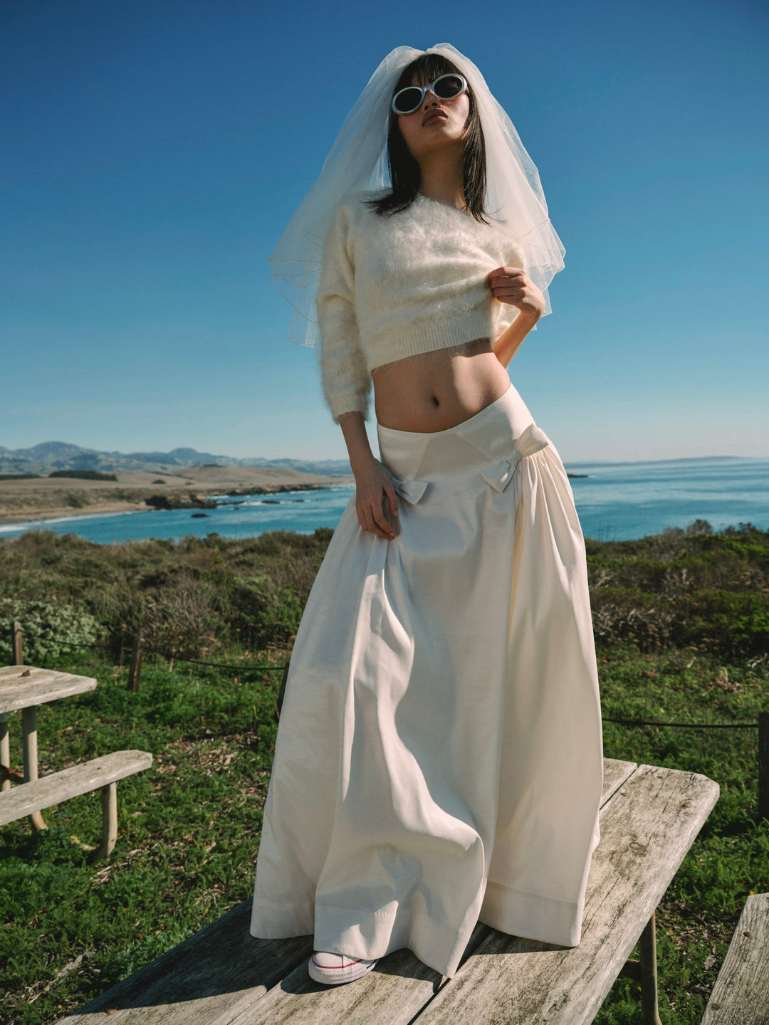 For Love and Lemons Orsa Maxi Skirt - White