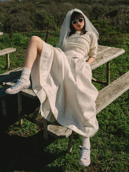 For Love and Lemons Orsa Maxi Skirt - White