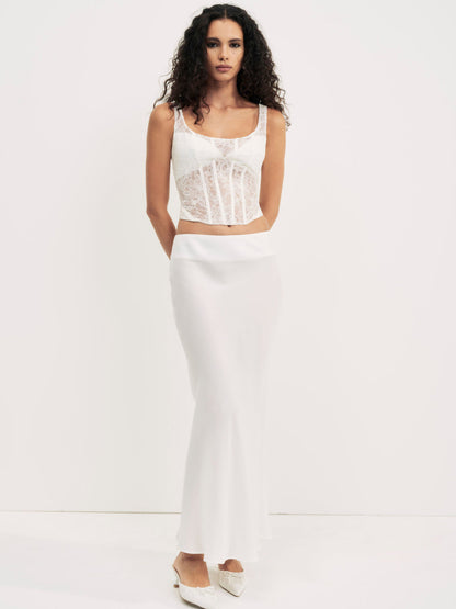 For Love and Lemons Lena Maxi Skirt - Cream