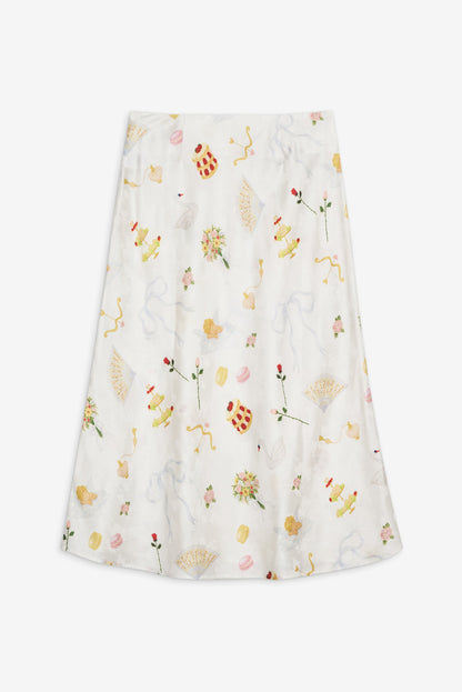 For Love and Lemons Charlise Midi Skirt - White