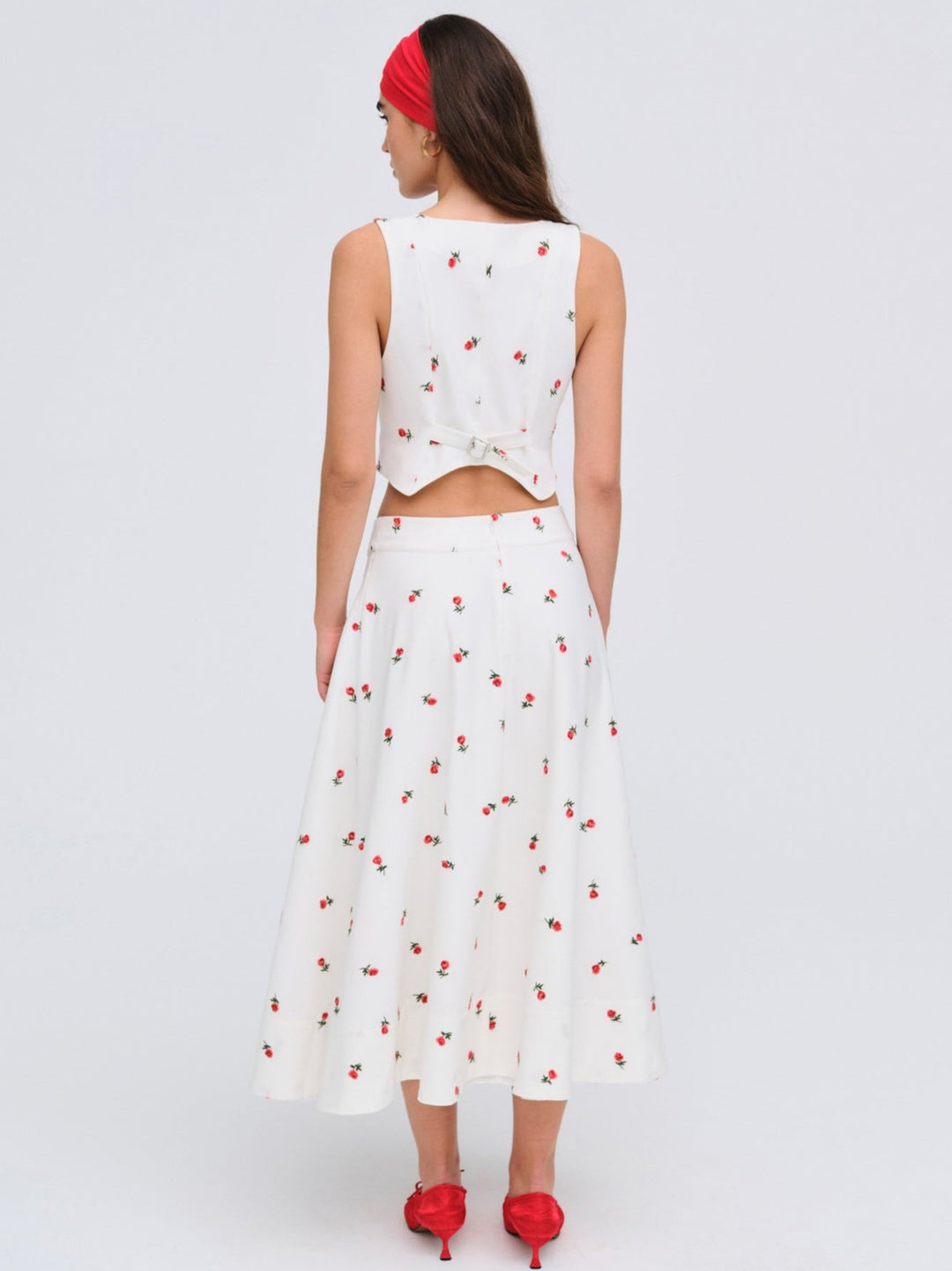 For Love and Lemons Talia Midi Skirt - Cream