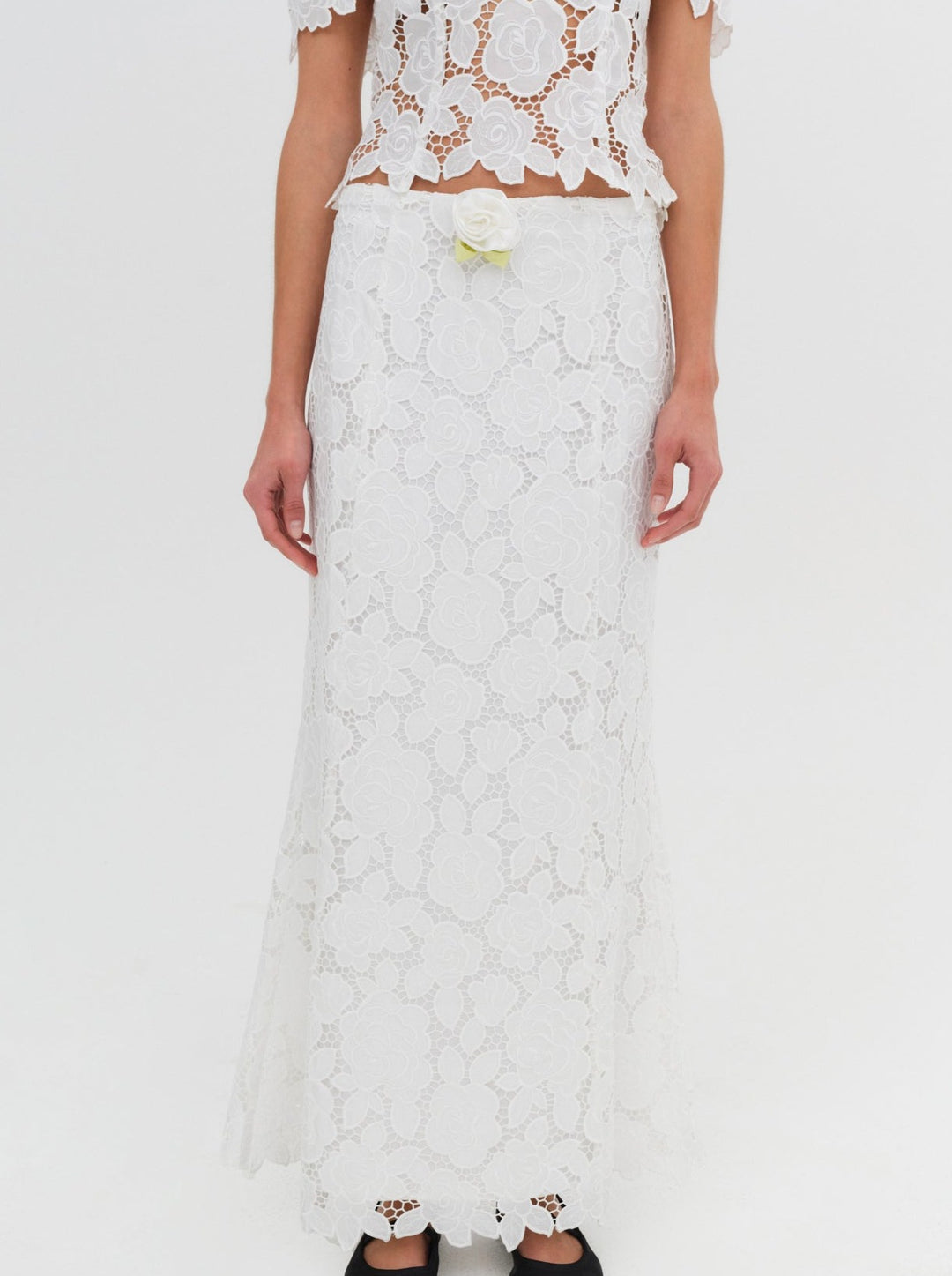 For Love and Lemons Claudia Maxi Skirt - White