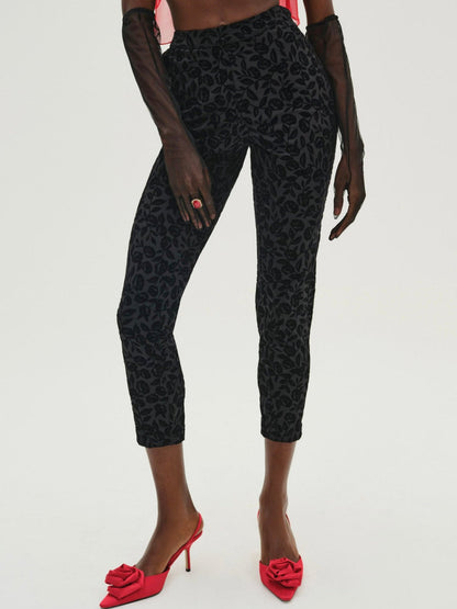 For Love and Lemons Midnight Velvet Capri Pant - Black