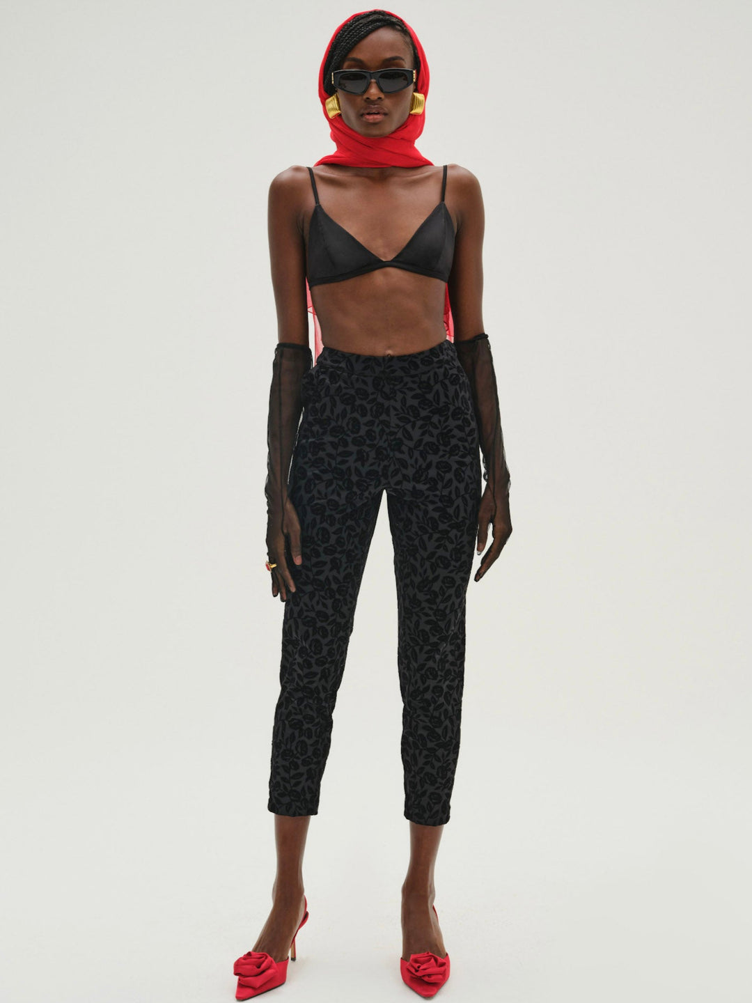 For Love and Lemons Midnight Velvet Capri Pant - Black