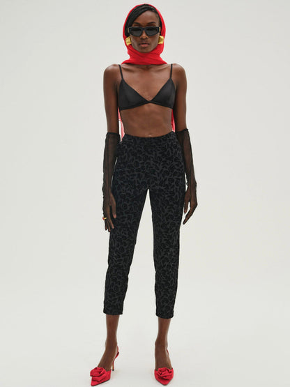 For Love and Lemons Midnight Velvet Capri Pant - Black