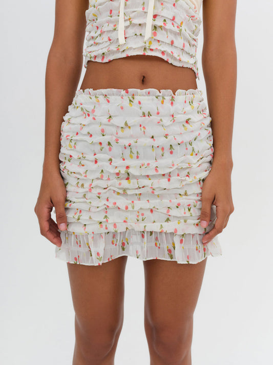 For Love and Lemons Elodie Mini Skirt - Yellow