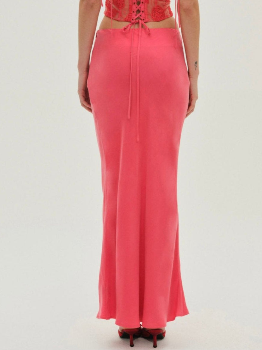 For Love and Lemons Lena Maxi Skirt - Red
