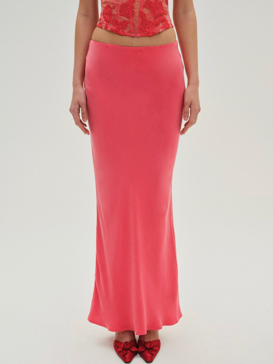 For Love and Lemons Lena Maxi Skirt - Red