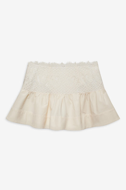 For Love and Lemons Doily Lace Mini Skirt - Cream