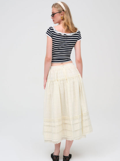 For Love and Lemons Eyelet Midi Skirt - White