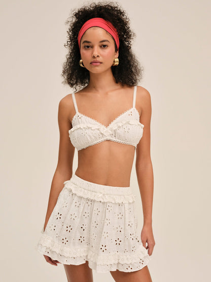 For Love and Lemons Dreamy Daisy Mini Skirt - White