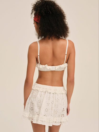 For Love and Lemons Dreamy Daisy Mini Skirt - White