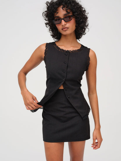 For Love and Lemons Shawna Mini Skirt - Black