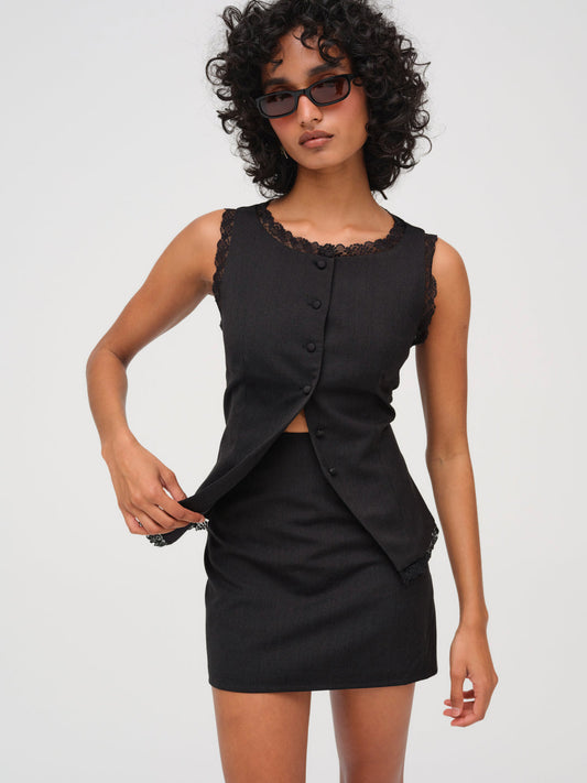 For Love and Lemons Shawna Mini Skirt - Black