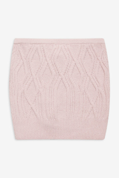 For Love and Lemons Chenille Cable Knit Mini Skirt - Pink