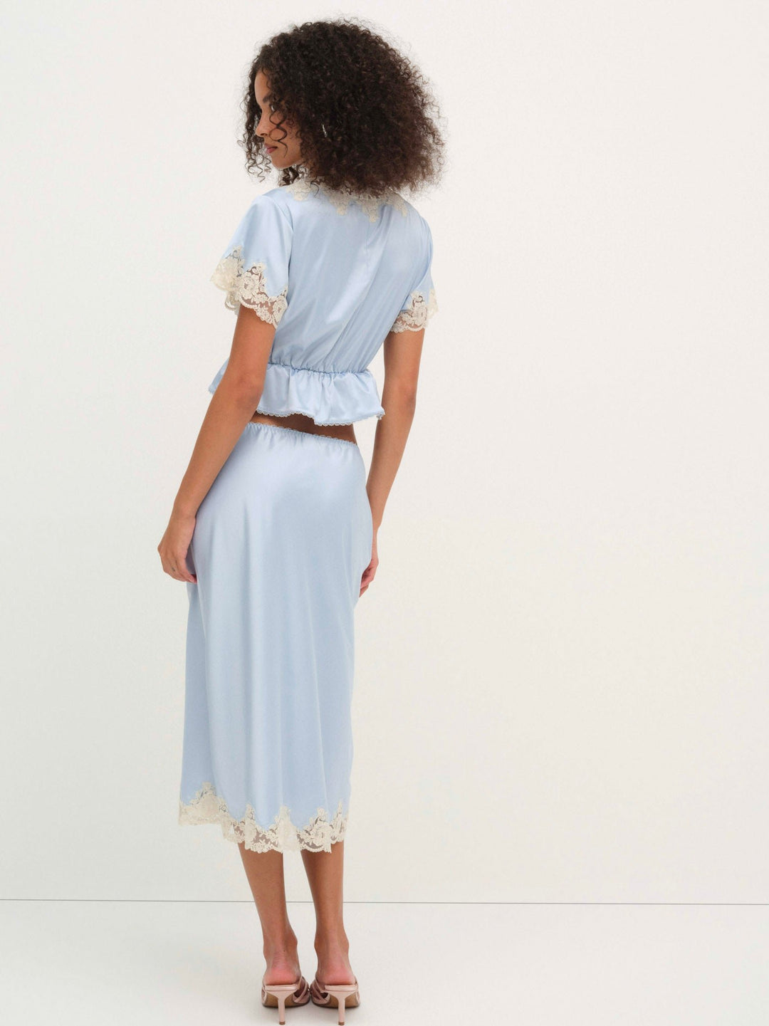 For Love and Lemons Sweetheart Midi Skirt - Dusty Blue