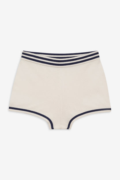 For Love and Lemons Simona Pointelle Striped Short - Navy