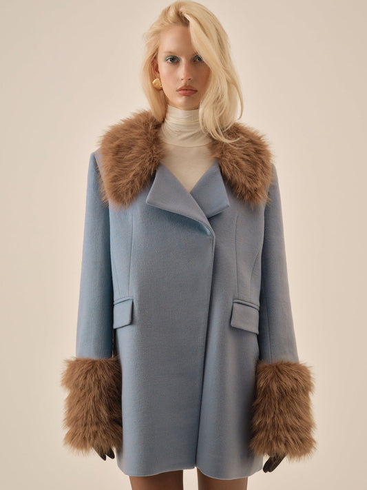 For Love and Lemons Jackie Coat - Blue