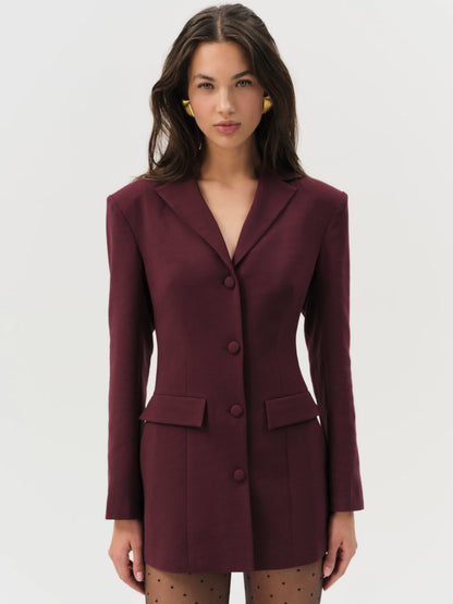 For Love and Lemons Selena Blazer - Burgundy