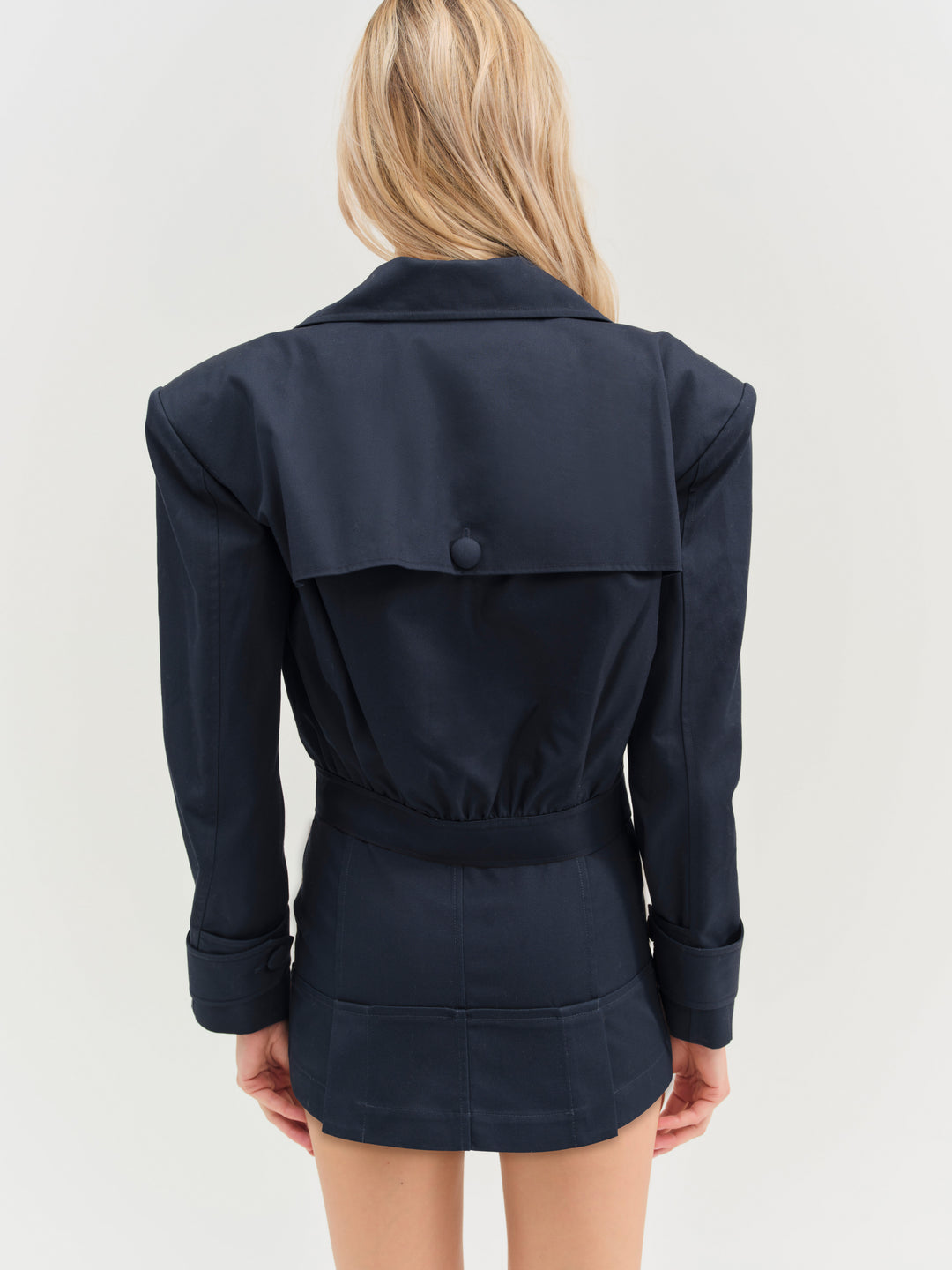 For Love and Lemons Cotton Twill Cropped Jacket - Navy