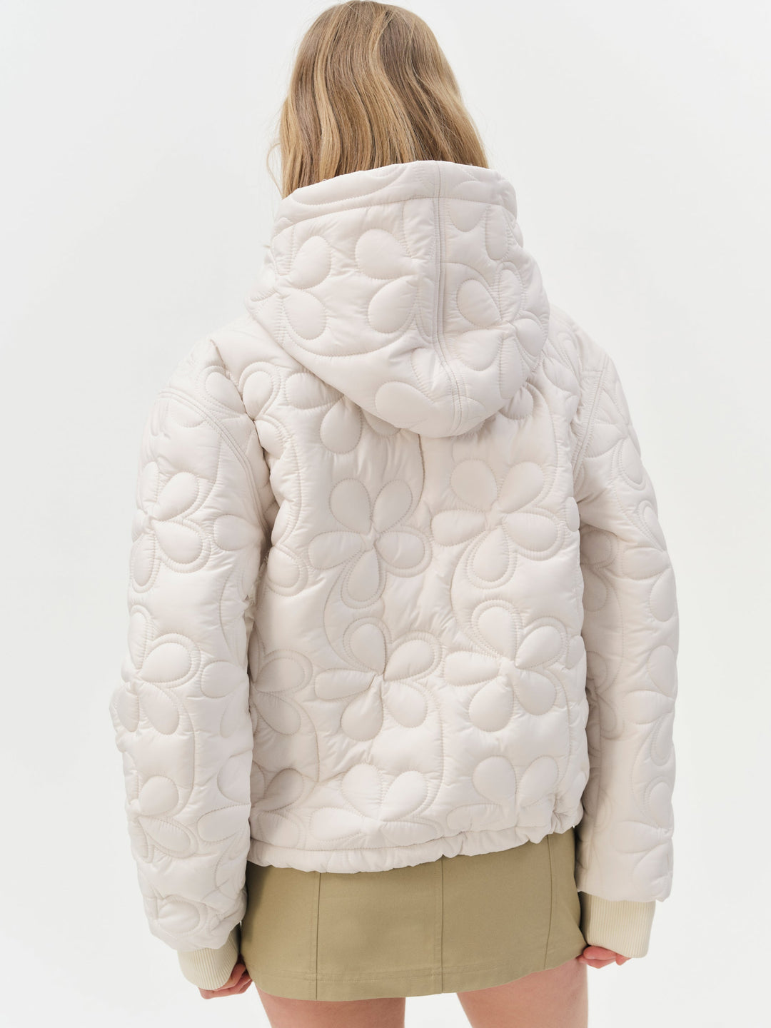 For Love and Lemons Isabel Quilted Puffer Jacket - Cream