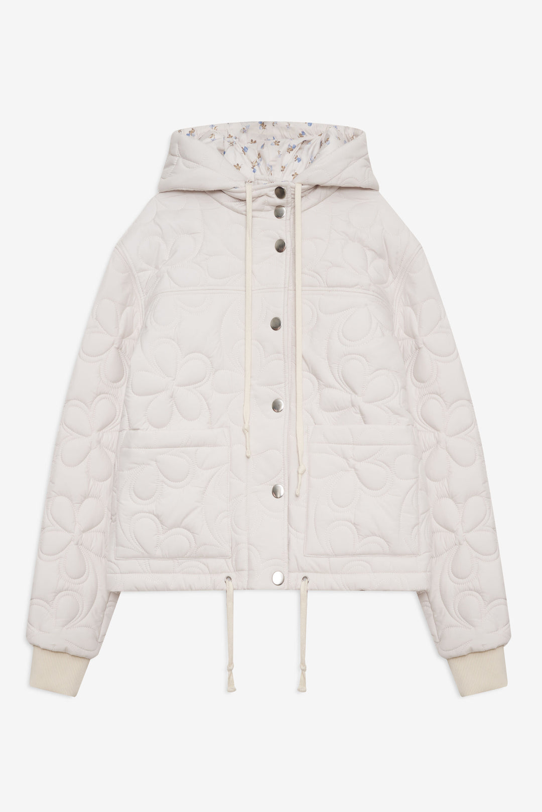 For Love and Lemons Isabel Quilted Puffer Jacket - Cream