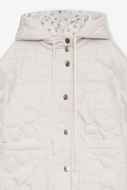 For Love and Lemons Isabel Quilted Puffer Jacket - Cream