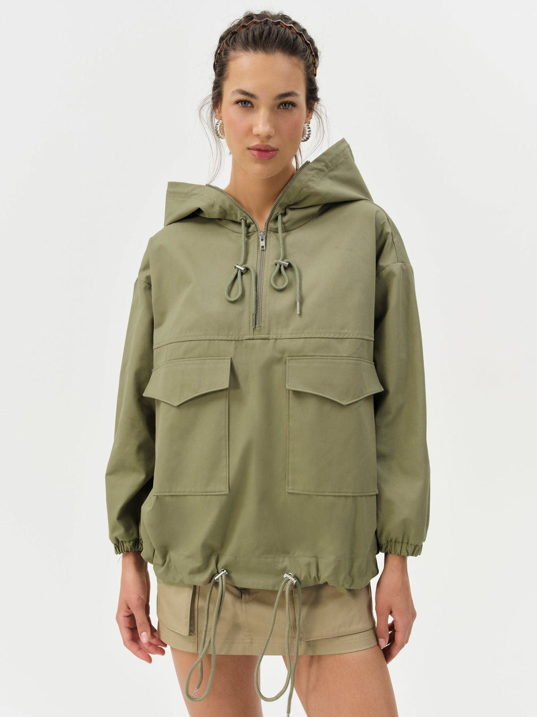 For Love and Lemons Alessia Pullover Jacket - Green
